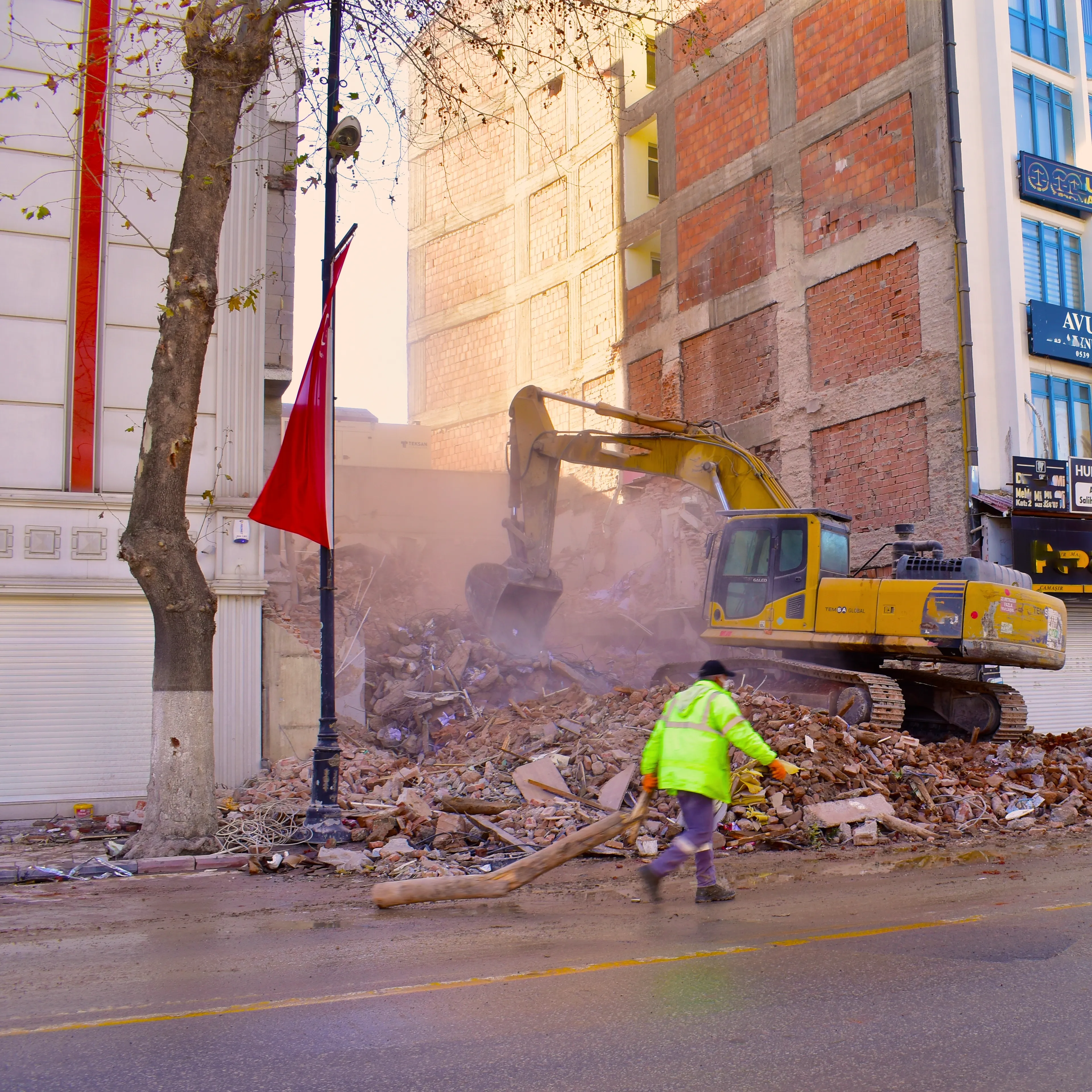 We Clean It All LLC crew performing post-construction structural cleanup on a commercial site in Pennsylvania